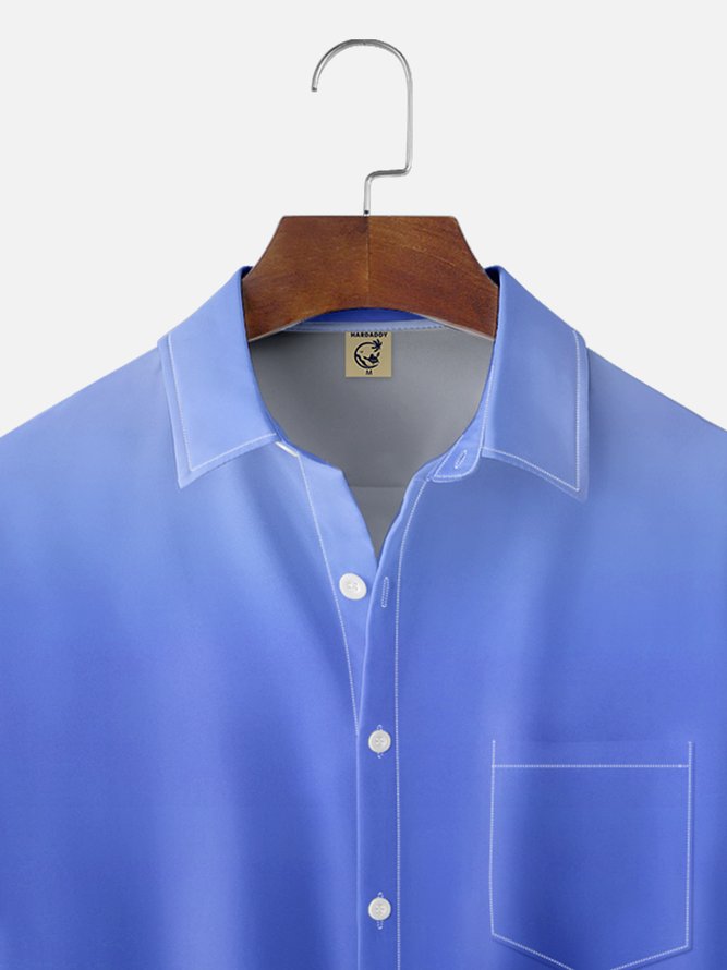 Hardaddy Quick Dry Breathable Gradient Chest Pocket Casual Shirt