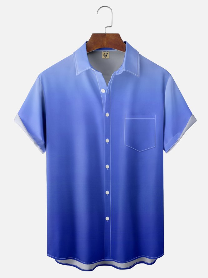 Hardaddy Quick Dry Breathable Gradient Chest Pocket Casual Shirt