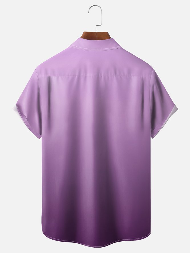 Hardaddy Quick Dry Breathable Gradient Chest Pocket Casual Shirt