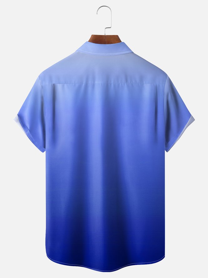 Hardaddy Quick Dry Breathable Gradient Chest Pocket Casual Shirt
