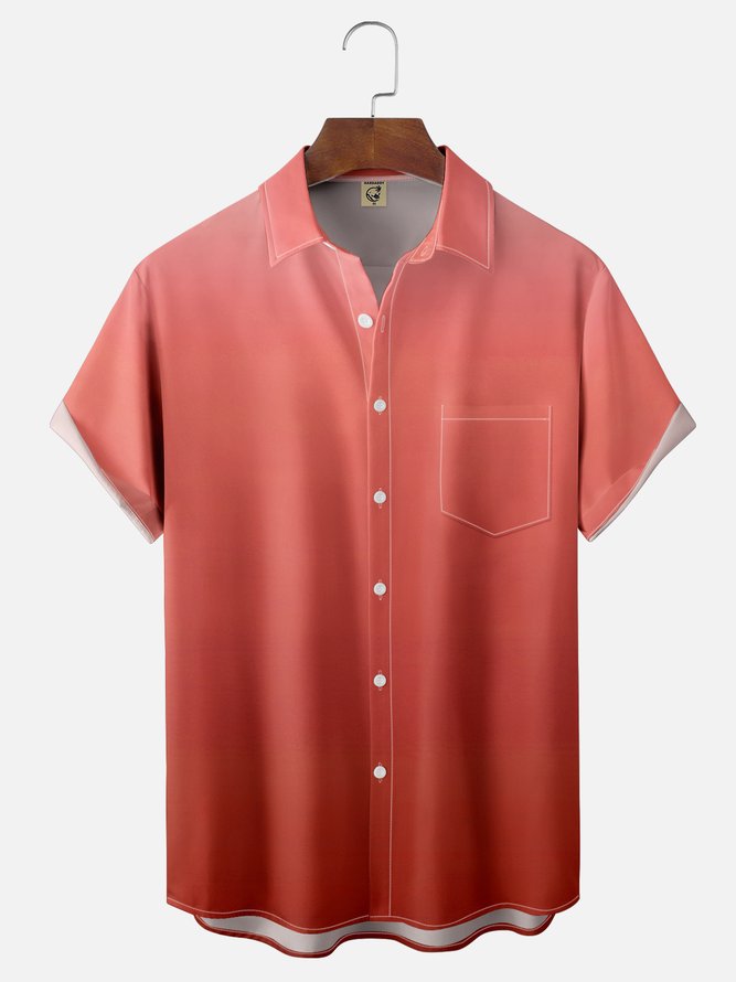 Hardaddy Quick Dry Breathable Gradient Chest Pocket Casual Shirt