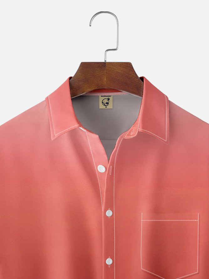Hardaddy Quick Dry Breathable Gradient Chest Pocket Casual Shirt