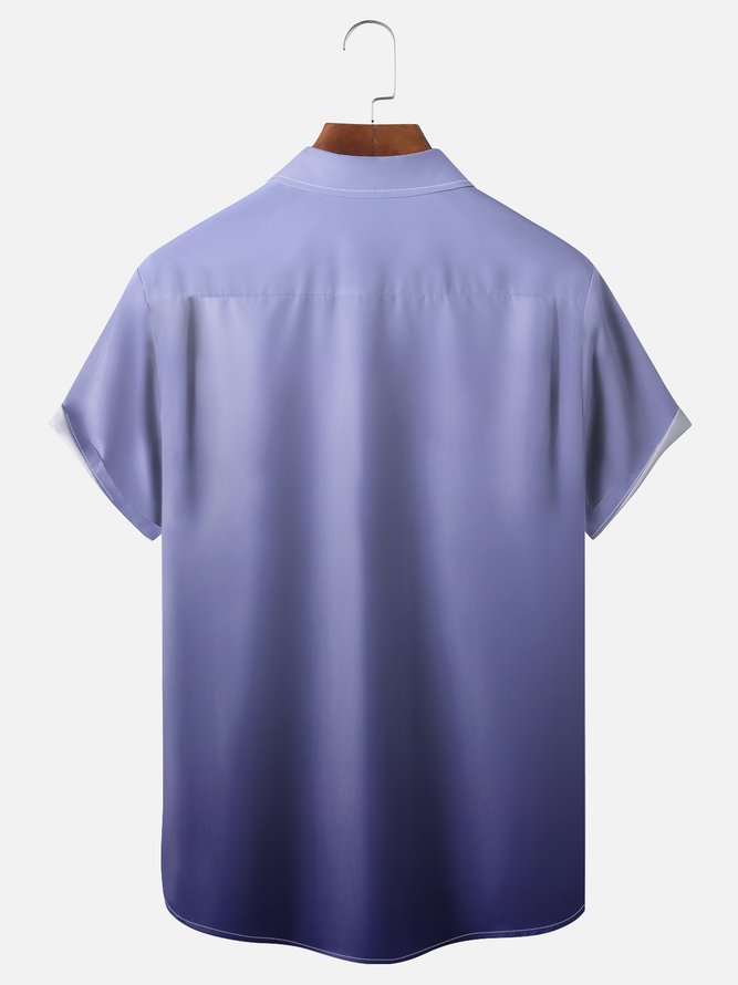 Hardaddy Quick Dry Breathable Gradient Chest Pocket Casual Shirt