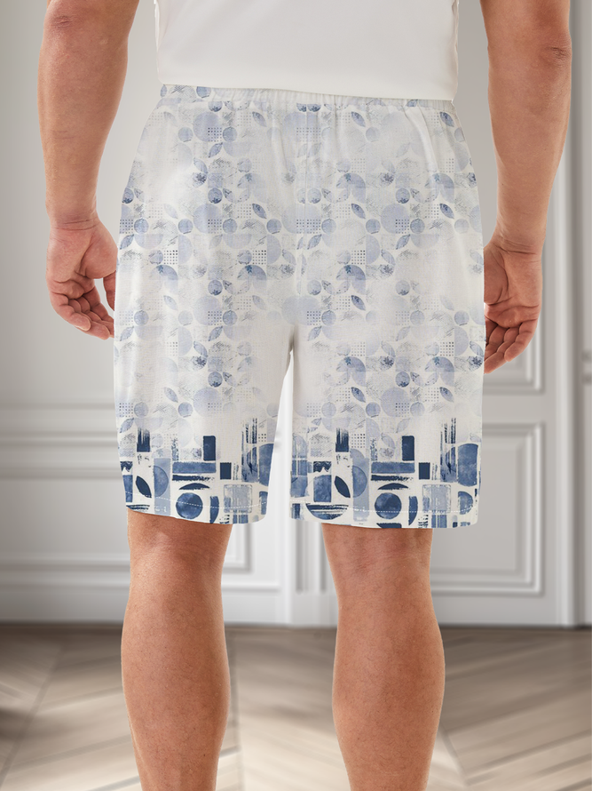 Moisture Wicking Abstract Geometric Casual Shorts