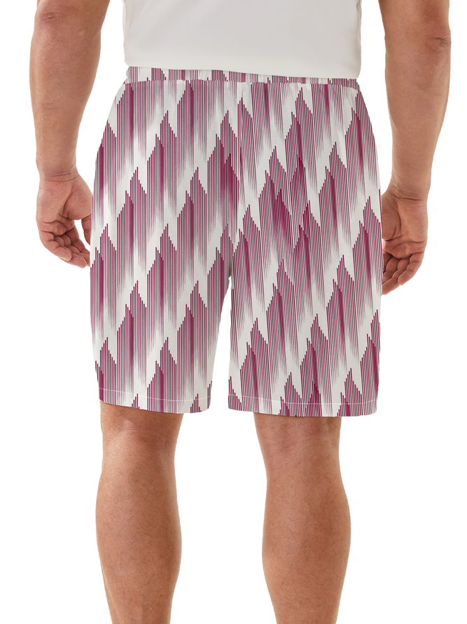 Moisture Wicking Abstract Geometric Casual Shorts