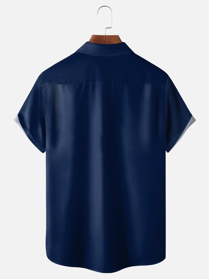 Moisture-wicking Fun and Avant-garde Laser Sword Star Art Wars Chest Pocket Bowling Shirt