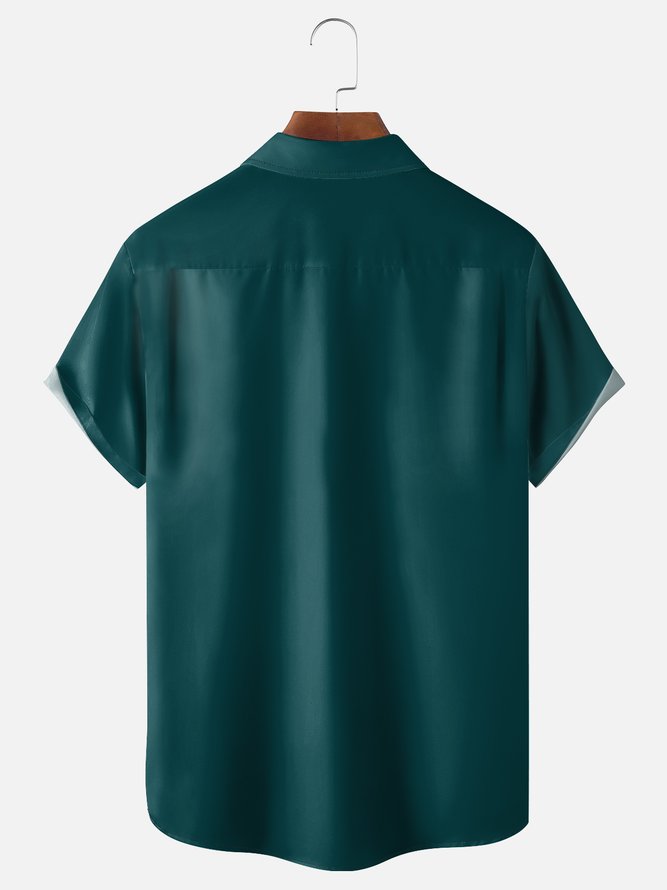 Moisture-wicking Fun and Avant-garde Laser Sword Star Art Wars Chest Pocket Bowling Shirt