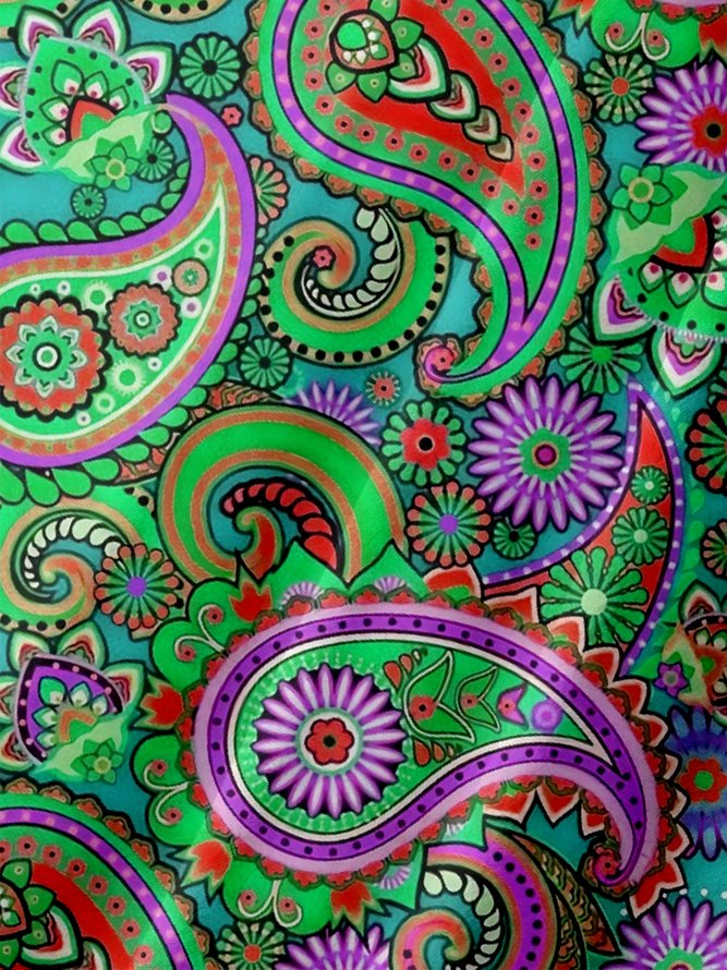 Moisture Wicking Paisley Chest Pocket Hawaiian Shirt