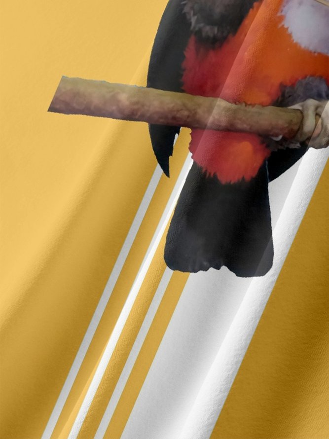 Moisture Wicking Toucan Parrot Chest Pocket Bowling Shirt