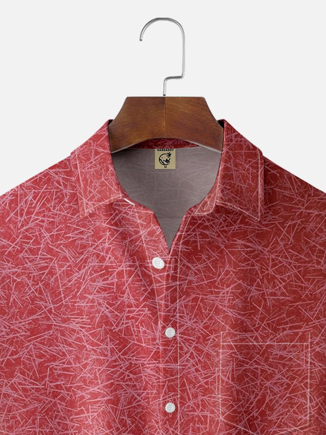 Moisture Wicking Abstract Textured Chest Pocket Hawaiian Shirt