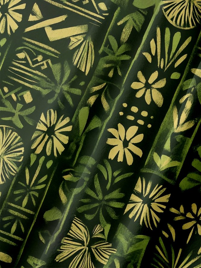 Moisture-wicking Tiki Chest Pocket Hawaiian Shirt
