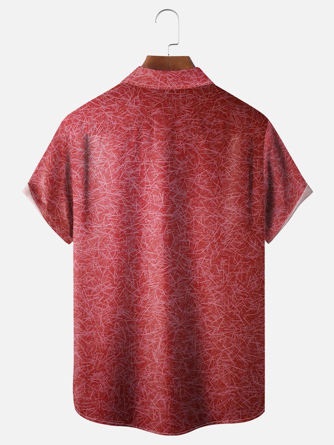 Moisture Wicking Abstract Textured Chest Pocket Hawaiian Shirt