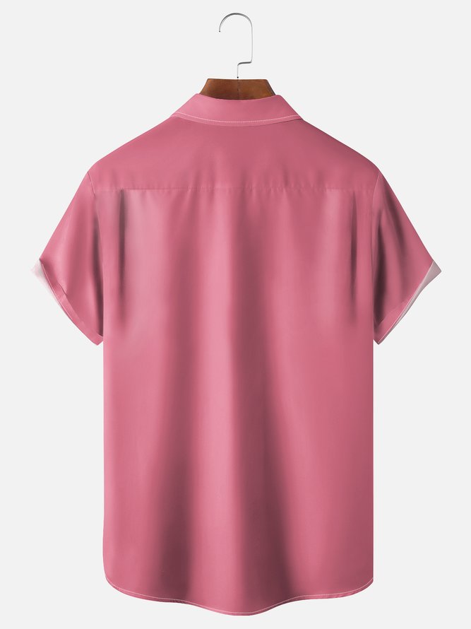 Moisture Wicking Toucan Parrot Chest Pocket Bowling Shirt