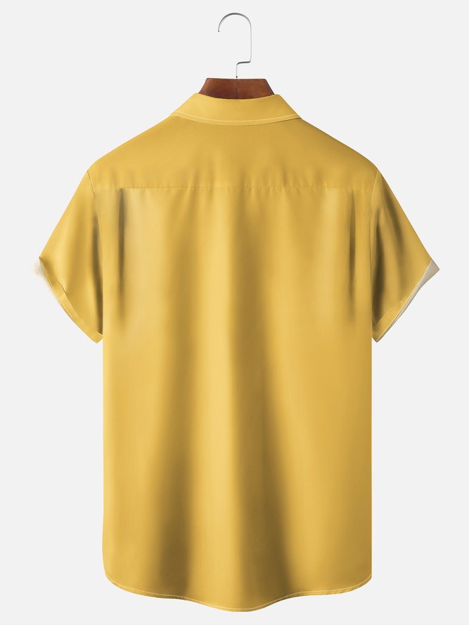 Moisture Wicking Toucan Parrot Chest Pocket Bowling Shirt