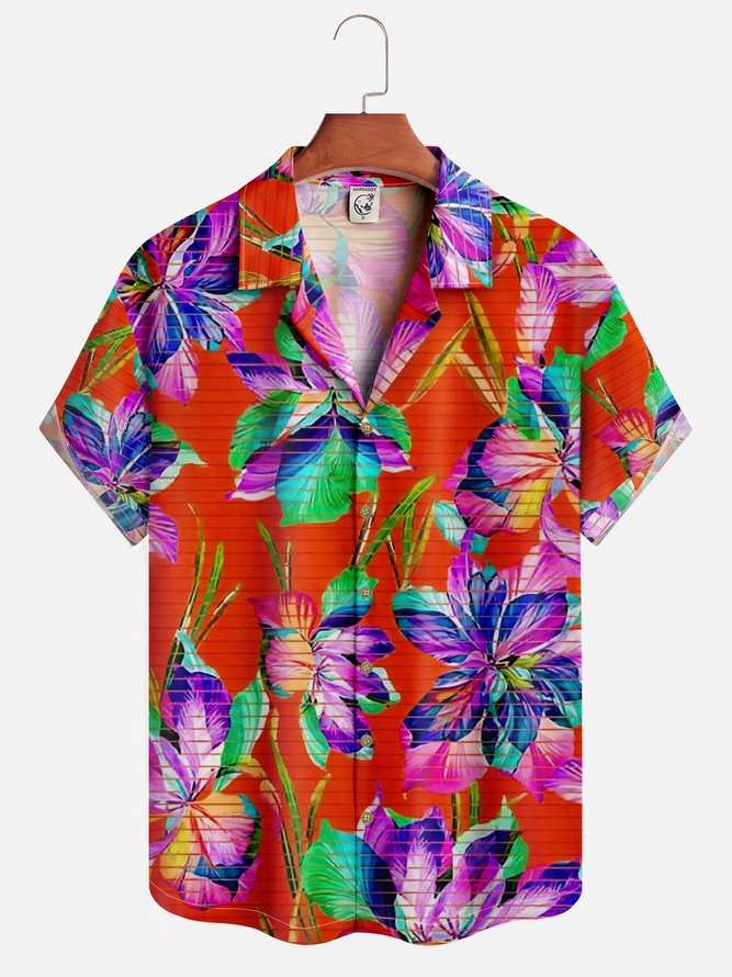 Moisture-wicking Floral Aloha Shirt