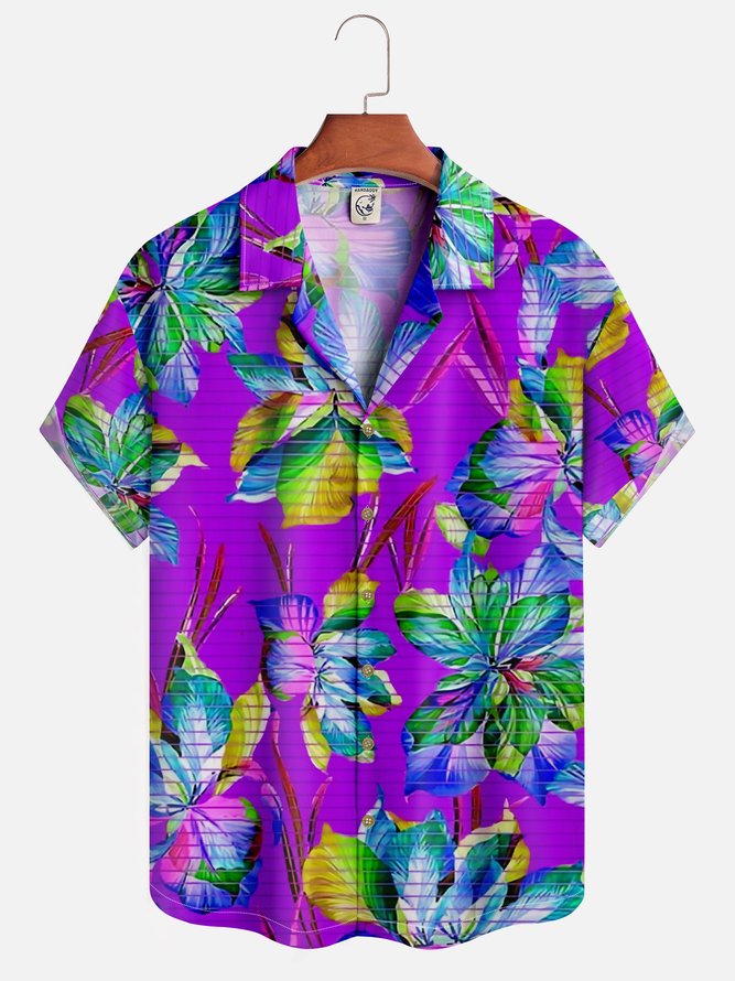 Moisture-wicking Floral Aloha Shirt