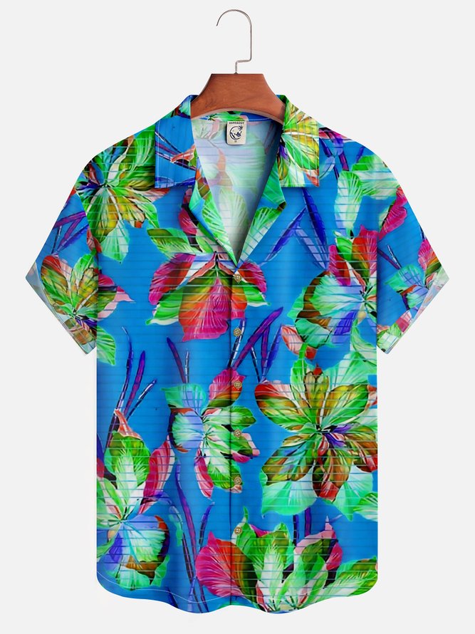 Moisture-wicking Floral Aloha Shirt