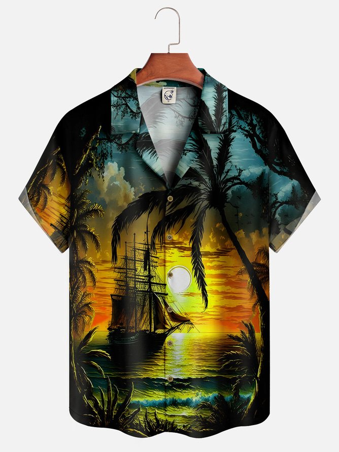 Hardaddy Coconut Tree Short Sleeve Hawaiian Shirt