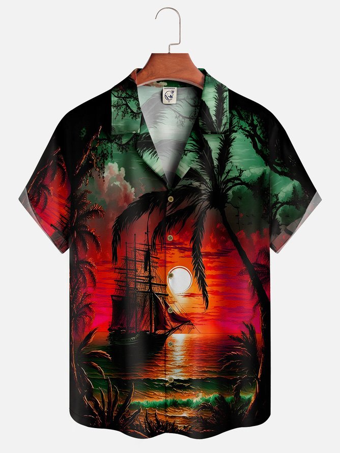 Hardaddy Coconut Tree Short Sleeve Hawaiian Shirt