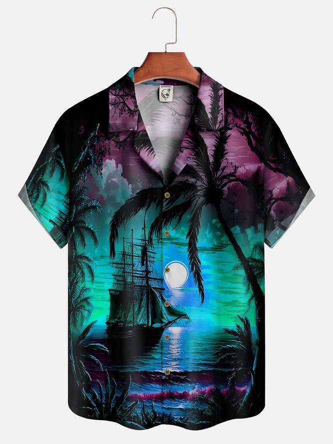 Hardaddy Coconut Tree Short Sleeve Hawaiian Shirt