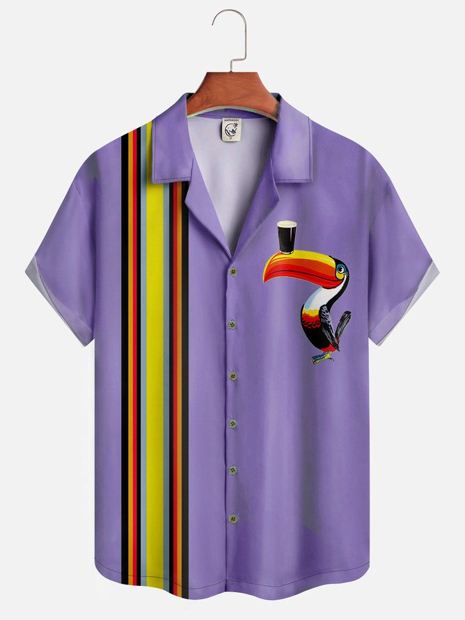 Hardaddy Moisture-wicking Tropical Toucan Bowling Shirt