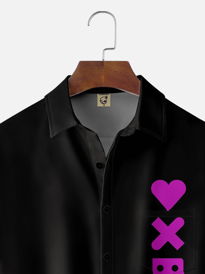 Moisture-wicking Love Death Robot Chest Pocket Casual Shirt