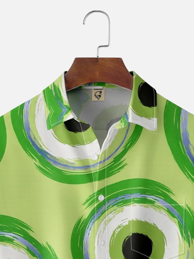 Moisture-wicking Turkey Eyes Circle Chest Pocket Casual Shirt