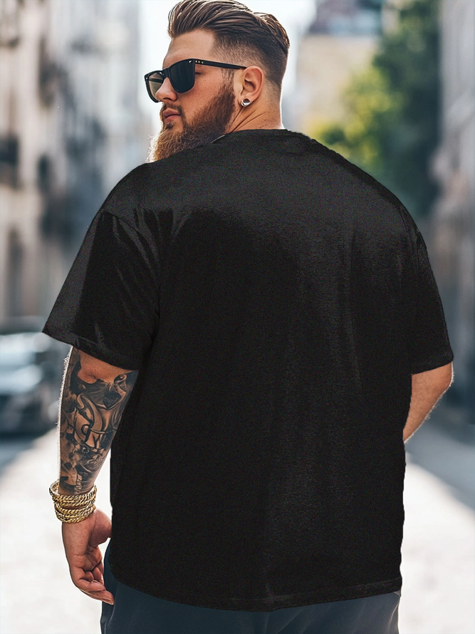 Big Size Men's Memorial Day American Flag Loose T-shirt