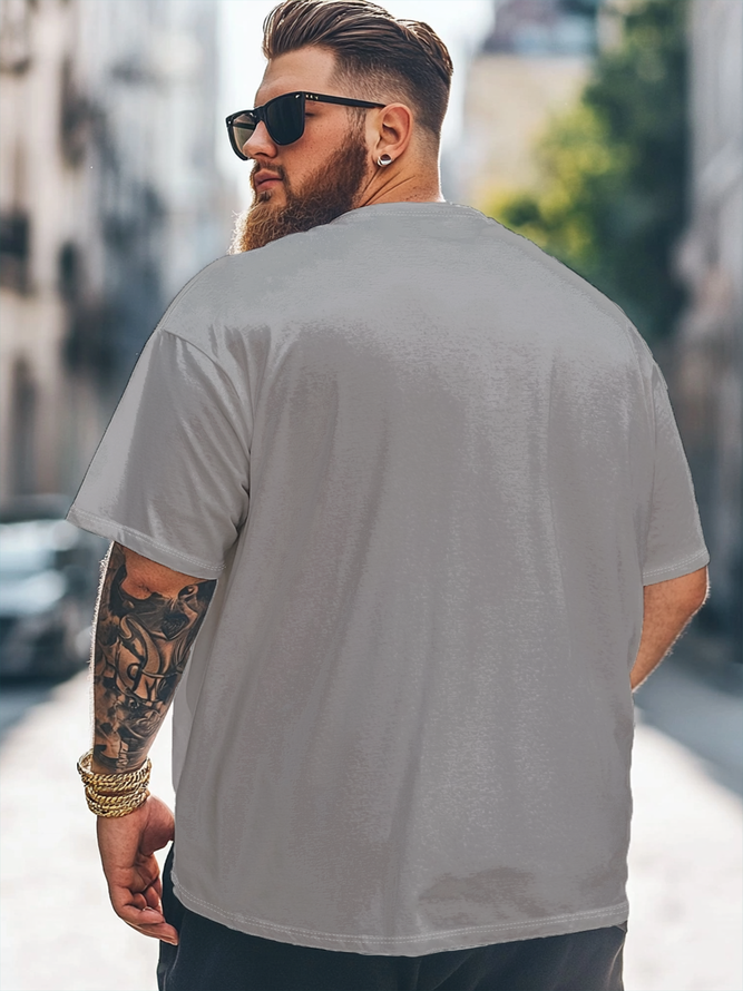 Big Size Men's  Rock Punk Skull Art Loose Fit T-shirt