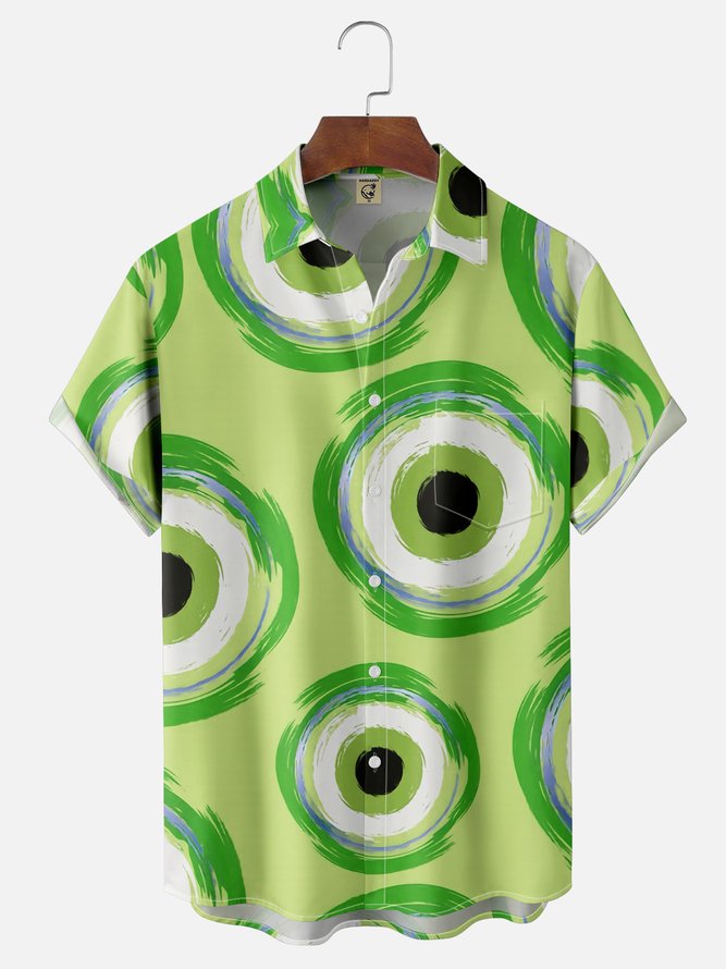 Moisture-wicking Turkey Eyes Circle Chest Pocket Casual Shirt