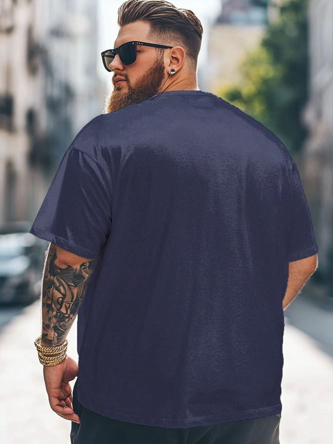 Big Size Men's Memorial Day American Flag Loose T-shirt