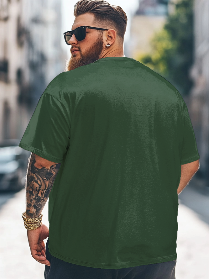 Big Size Men's  Religious Jesus Art Loose Fit T-shirt