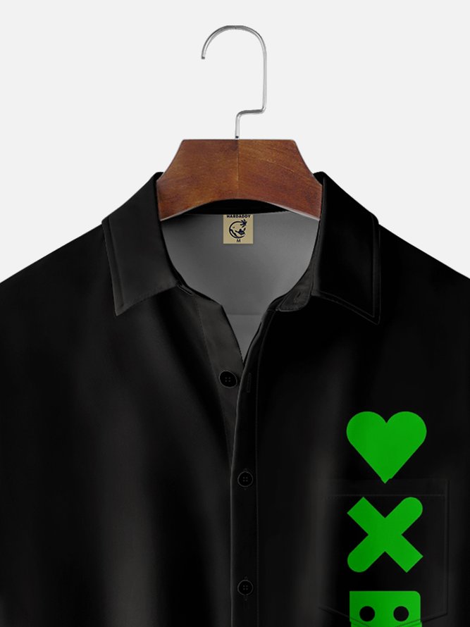 Moisture-wicking Love Death Robot Chest Pocket Casual Shirt