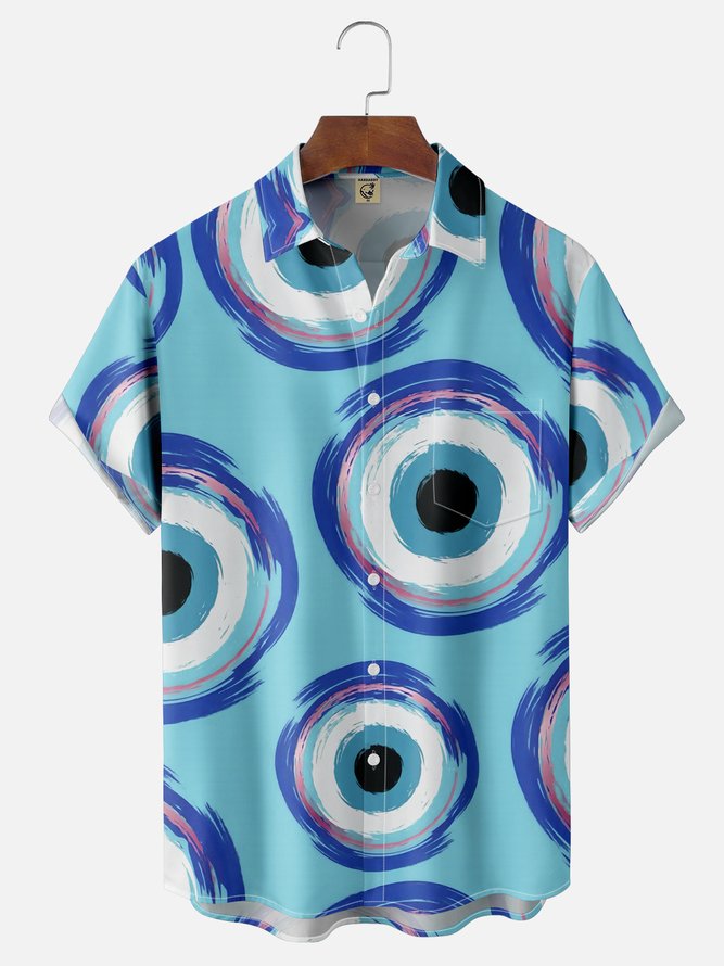 Moisture-wicking Turkey Eyes Circle Chest Pocket Casual Shirt