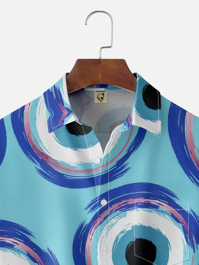Moisture-wicking Turkey Eyes Circle Chest Pocket Casual Shirt
