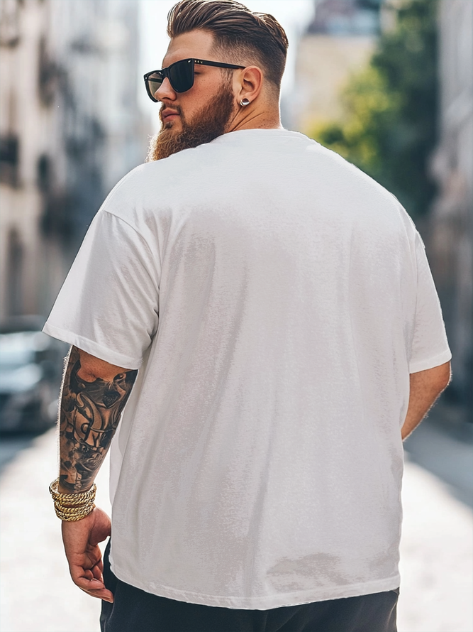 Big Size Men's  Rock Punk Skull Art Loose Fit T-shirt