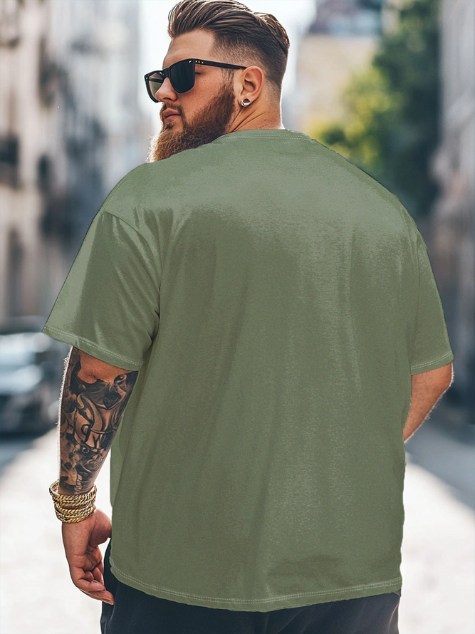 Big Size Men's Bigfoot BBQ Party Loose T-shirt
