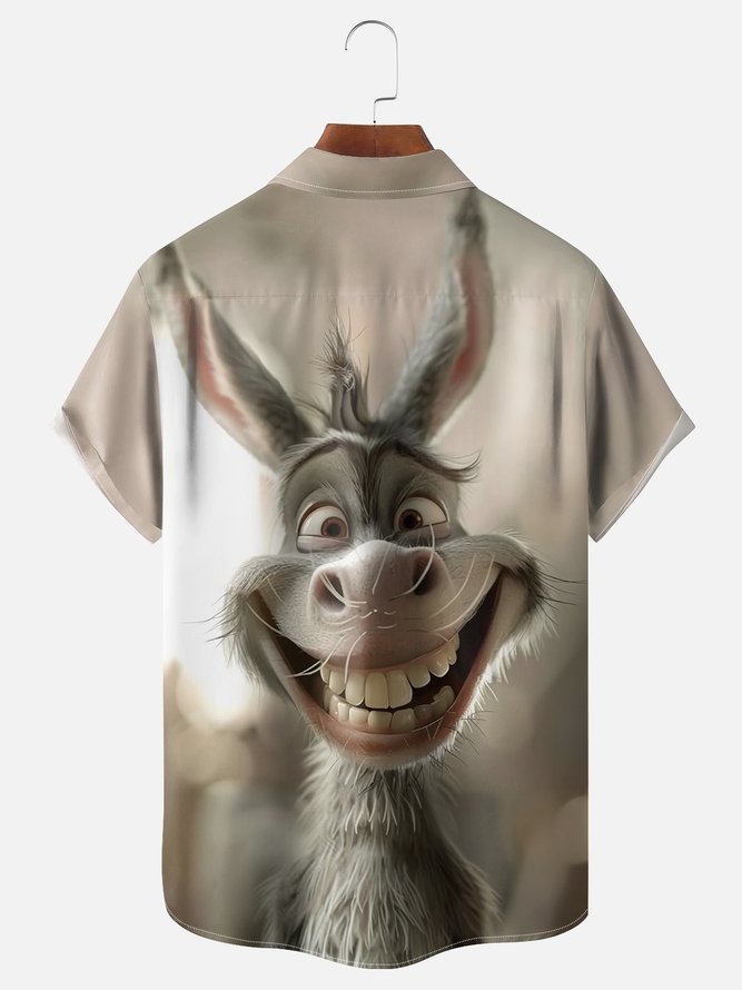 Moisture-wicking Donkey Chest Pocket Hawaiian Shirt