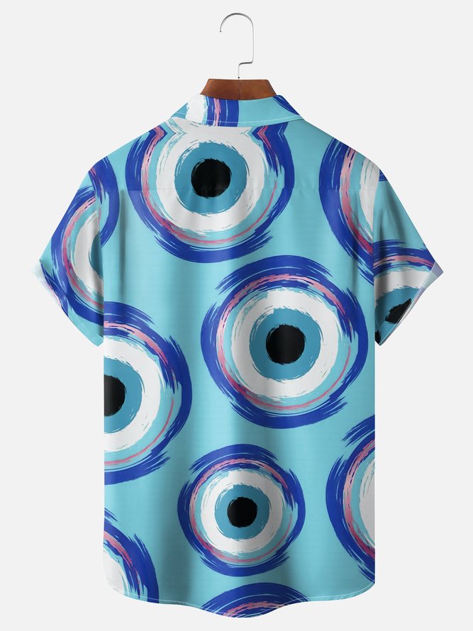 Moisture-wicking Turkey Eyes Circle Chest Pocket Casual Shirt
