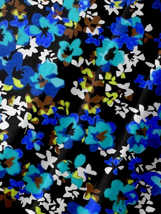 Moisture-wicking Floral Chest Pocket Hawaiian Shirt