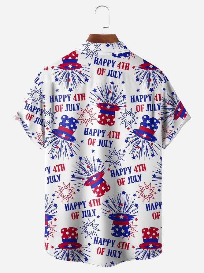 Moisture-wicking Independence Day Chest Pocket Casual Shirt
