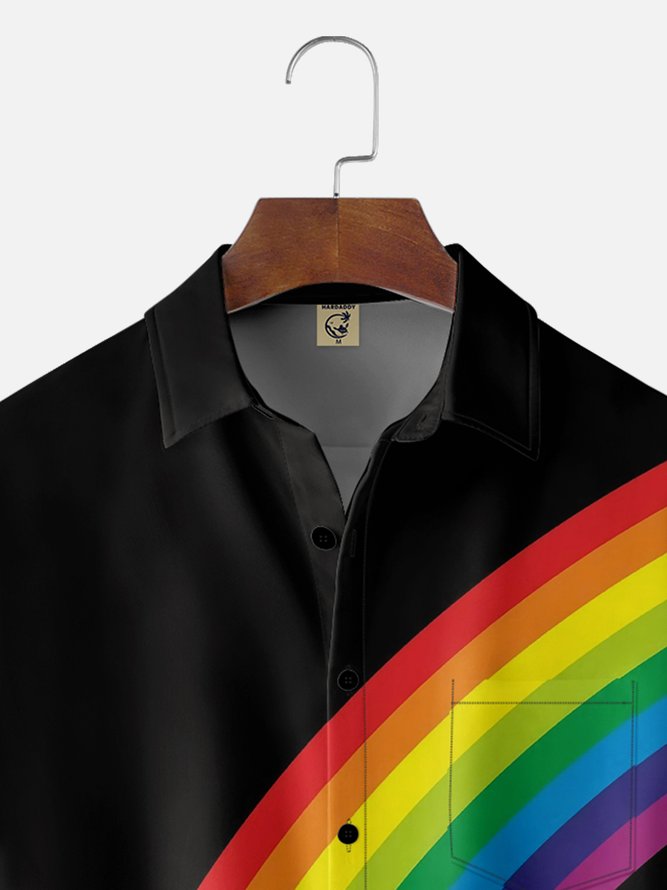 Moisture-wicking LGBT Prime Month Chest Pocket Casual Shirt