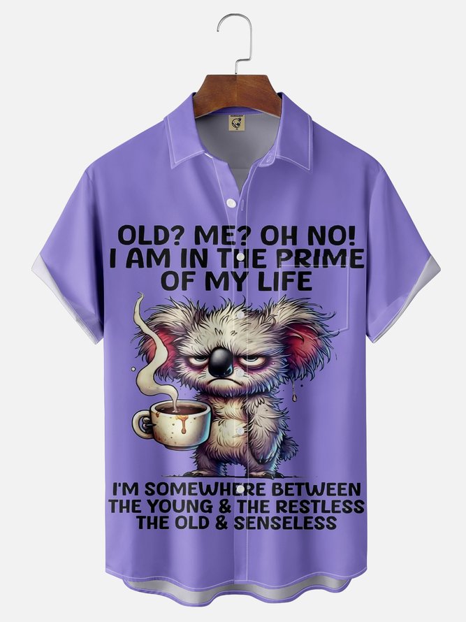 Moisture-wicking Koala Old Man In The Prime Chest Pocket Casual Shirt