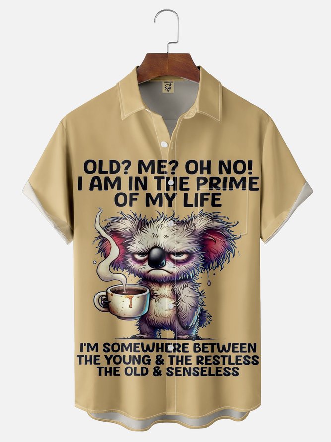 Moisture-wicking Koala Old Man In The Prime Chest Pocket Casual Shirt