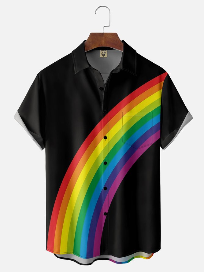 Moisture-wicking LGBT Prime Month Chest Pocket Casual Shirt