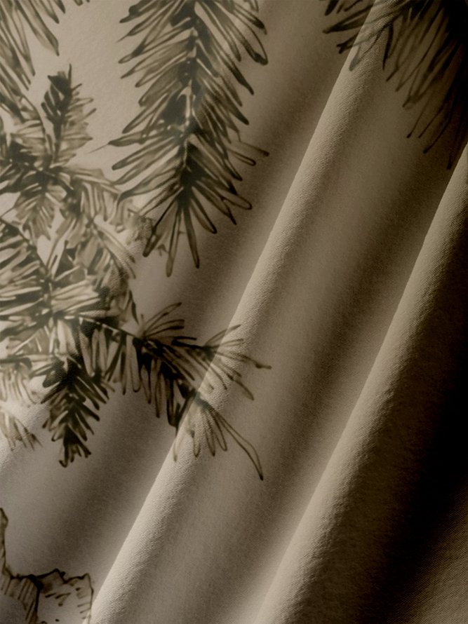 Big Size Moisture-wicking Palm Tree Chest Pocket Hawaiian Shirt