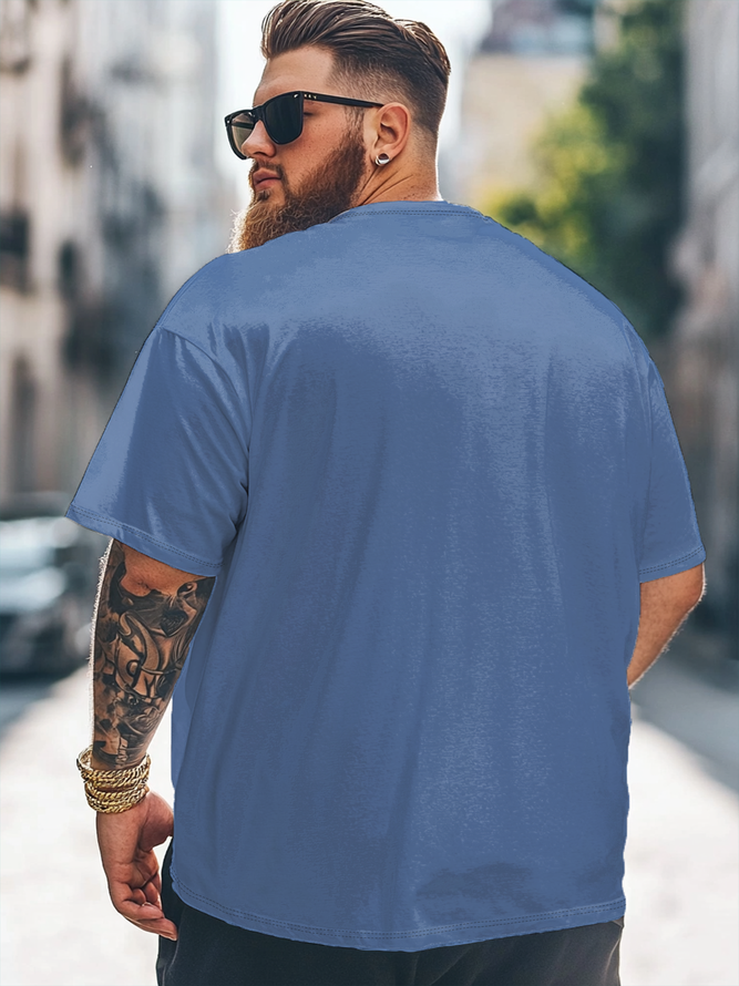 Big Size Men's American Flag Independence Day Art Loose T-shirt