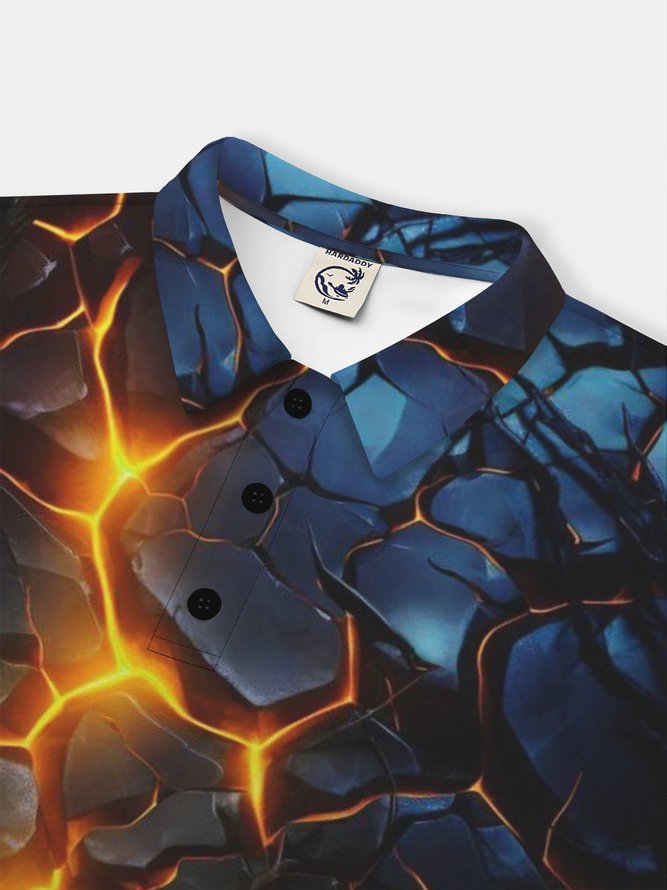 Moisture Wicking Abstract Gradient Color Geometric Short Sleeve Golf Polo