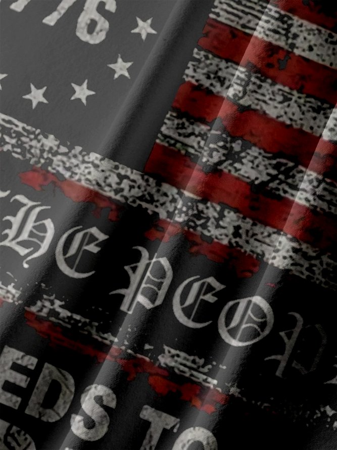 Big Size Moisture Wicking 1776 Declaration of Independence 4th of July Chest Pocket Hawaiian Shirt