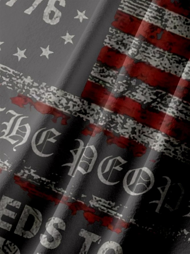 Big Size Moisture Wicking 1776 Declaration of Independence 4th of July Chest Pocket Hawaiian Shirt